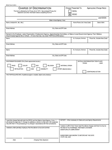 2001 EEOC Form 5 Fill Online, Printable, Fillable, Blank - pdfFiller