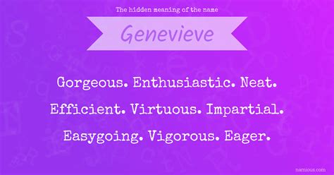 The hidden meaning of the name Genevieve | Namious
