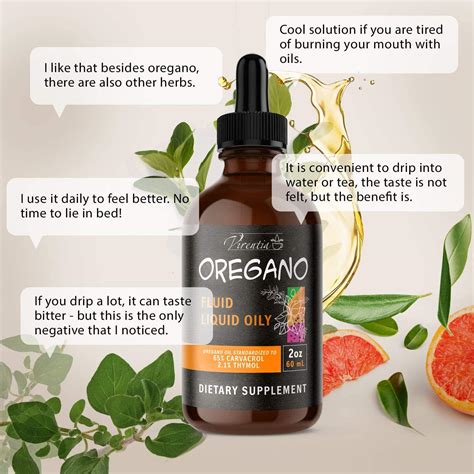 Organic Oregano Oil Drops - High Carvacrol (66%) Liquid Supplement with ...