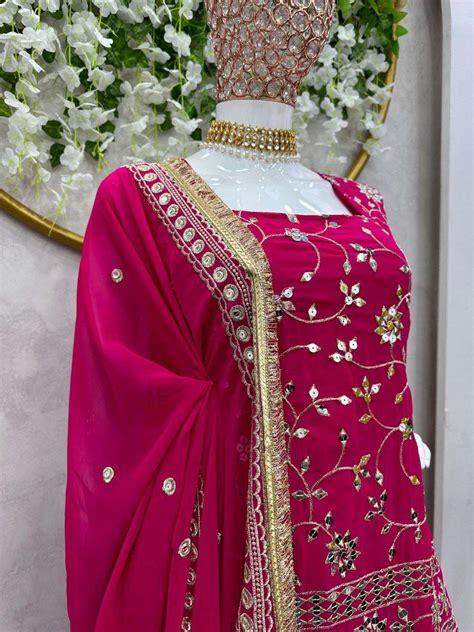 RTC 5643 PINK COLOUR FOX GEORGETTE WITH EMBROIDERY WORK PARTYWEAR ...