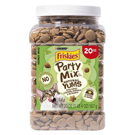 Purina Friskies Party Mix Natural Yums Cat Treats, Catnip Flavor, 20 oz ...