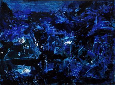 "Blue Magic Abstract": Blue Acrylic Painting by Asit Poddar – ArtZolo.com