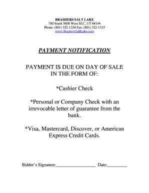 Fillable Online Payment Notification Fax Email Print - pdfFiller