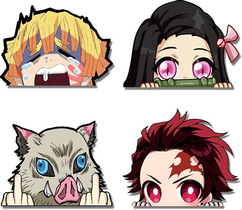 Buy 4pcs 5.1" Anime Stickers Pack for Car, Vinyl Bumper Window Demon ...