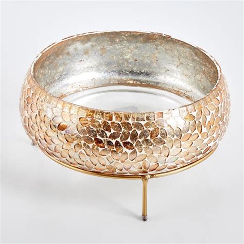 Buy Mabel Arlen Glass Mosaic Decorative Bowl with Stand from Home ...