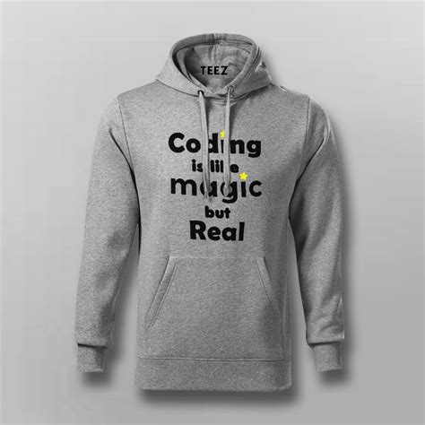 Coding Is Like Magic But Real Programmer Geek Hoodie For Men - TEEZ.in