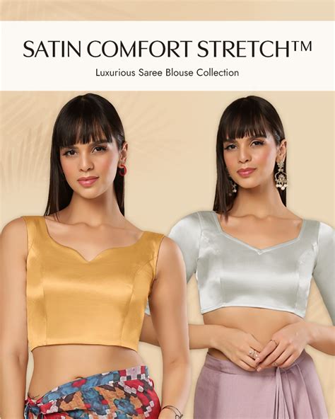 Buy Satin Comfort Stretch Saree Blouse Collection Online in India – ONE ...