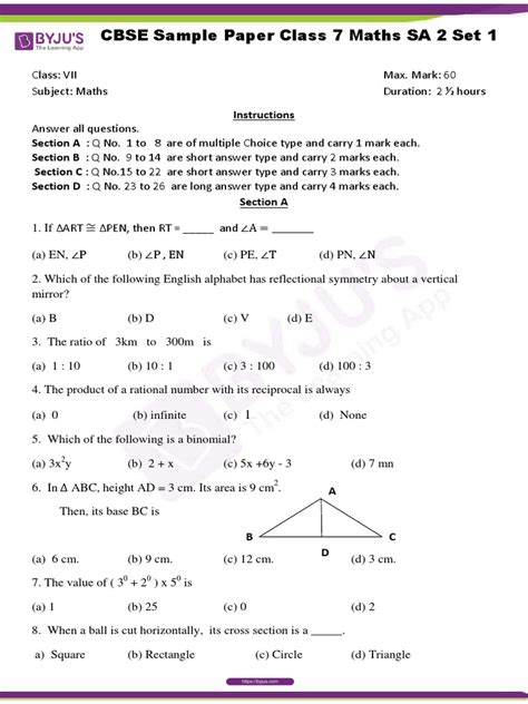 Image result for CBSE Pattern Class 7 Math