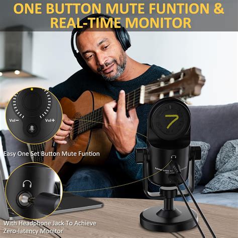 7RYMS USB Microphone Cardioid Condenser Gaming Mic India | Ubuy