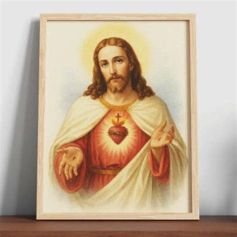 Sacred Hearth of Jesus, DIGITAL PRINT, Catholic Art, Modern Poster ...