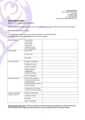 Image result for CAS Request Form