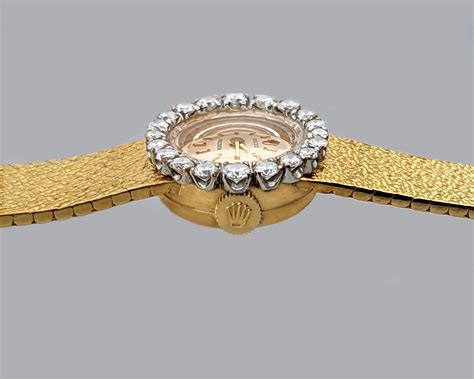 Vintage Rolex Diamond Watch 18ct Gold Ladies Precision Bracelet Watch 1950s