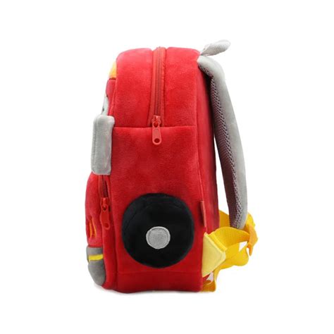 3D Fire Truck Kids School Bag Plush Gift for Toddler Children Backpacks ...