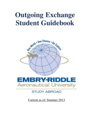 Fillable Online daytonabeach erau Exchange Guidebook for outgoing ...