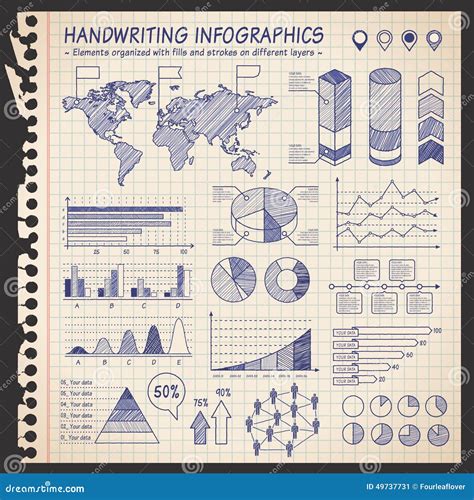 Notebook Pen Drawn Infographics Stock Vector - Illustration of abstract ...