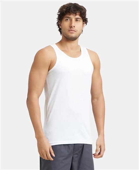 Buy Super Combed Cotton Round Neck Sleeveless Vest - White 8820 ...