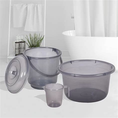 Kuber Industries Set of 3 Bathroom Combo Set | Bathroom Set | Tub-25 L ...
