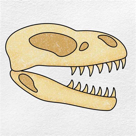 Easy Dinosaur Skull Drawing - HelloArtsy