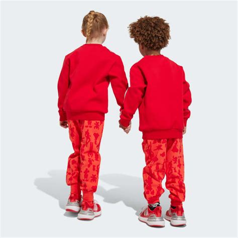 adidas x Disney 100 Crewneck and Joggers Set - Red | Free Shipping with ...