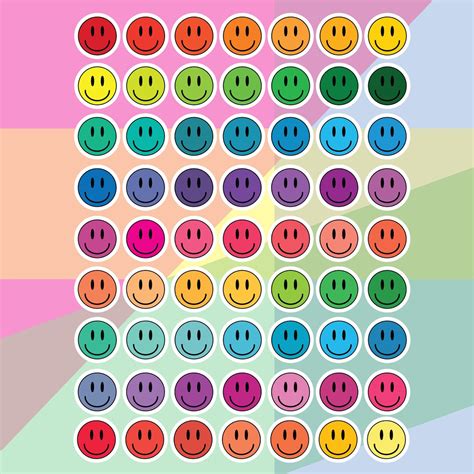 Buy Smiley Face Sticker Pack of 60 Online in India - Etsy