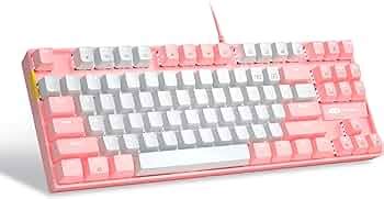 75% Mechanical Gaming Keyboard with Blue Switch, MageGee LED White ...