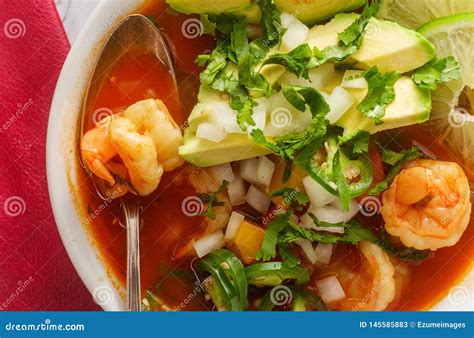 Caldo De Camaron, Consome De Camarones, Shrimp Cocktail With Lemon ...