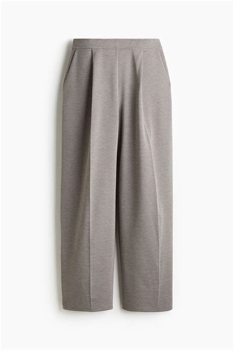 Wide trousers - Greige marl - Ladies | H&M IN