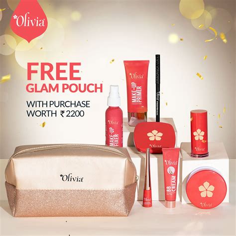 Olivia Cosmetic Set of 8 with GLAM POUCH