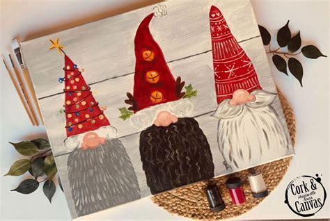 Christmas Gnomes Canvas Painting, Cork & Canvas, Oakhurst, December 6 ...
