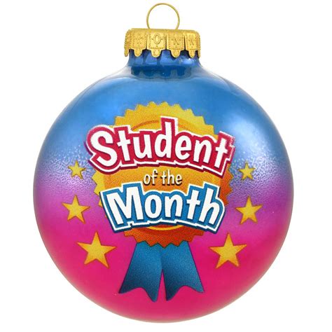 Student Of The Month 2 Tone Glass Ornament
