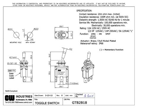 GTB2B18 Drawing Datasheet by CW Industries | Digi-Key Electronics