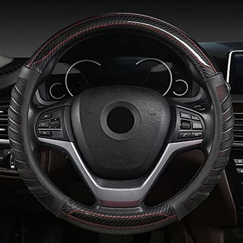 LoyaForba Leather Steering Wheel Cover, Auto Car Stretch Steering Wheel Protector, Universal 15 ...