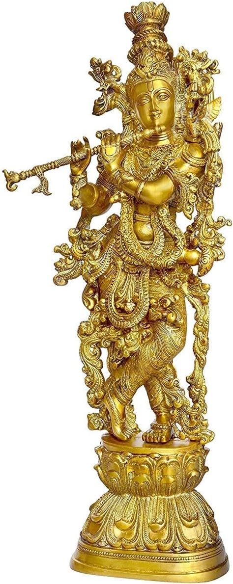 Buy Liv 29 Inch Brass Krishna Statue for Home Decor Easter Decor Radha ...