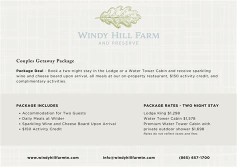 All-inclusive Tennessee resort cabin lodging and dining packages