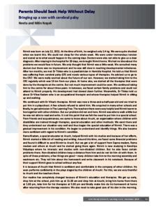 Parents should seek help without delay : bringing up a son with ...