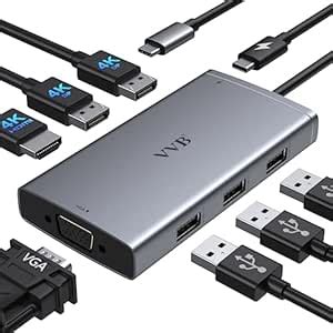 USB C Docking Station Dual Displayport Monitor Adapter for Dell/HP ...
