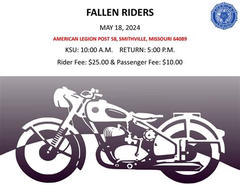 Fallen Riders , Smithville Legion Riders #58, 18 May 2024 | AllEvents