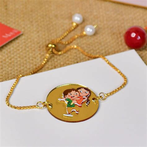 Buy Beaded "Bhai Behen" Acrylic Bracelet Rakhi Hamper With Chocolates ...