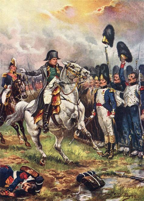 Emperor Napoleon and his Imperial Guard at the Battle of Waterloo on 18th June 1815: picture by ...