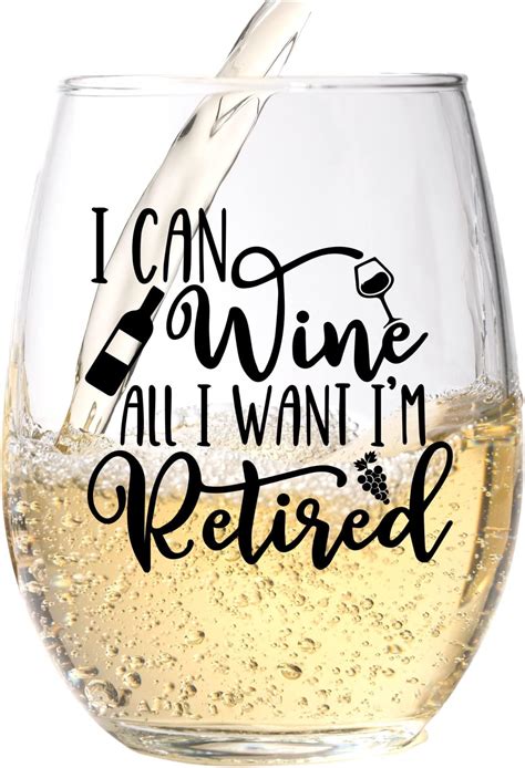 Amazon.com | Funny Retirement Gift Wine Glass For Women - Humorous ...