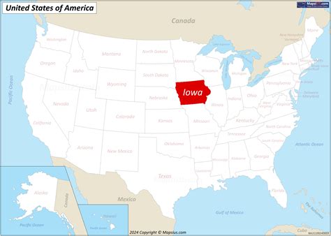 Map of Iowa State, USA - Mapsius.com