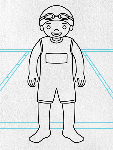 Swimmer Drawing (easy) - HelloArtsy