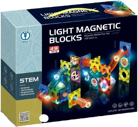 Happy Hues Light Magnetic Tiles Building Blocks for Kids (49 Pc) | 3D ...
