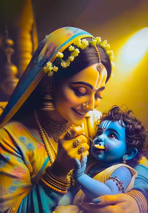 Yashoda Krishna Poster | Yashoda Feeding Krishna Poster | Yashoda ...