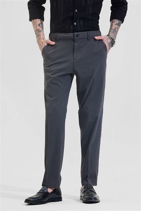Buy Men's Black Slim Fit Stretchable Trousers Online | Snitch – SNITCH