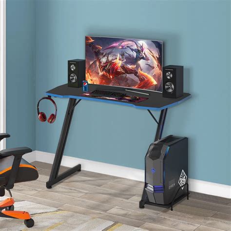 CL.HPAHKL Z-Shape Gaming Desk, 40/48 Inch, Small Corner Computer Desk ...