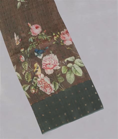 Buy Black Tissue Organza Printed Saree T525193