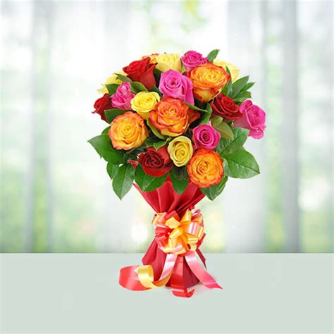 Buy & Send Flowers Bouquet 24 Mix Rose Flowers Online in India | Phoolwala