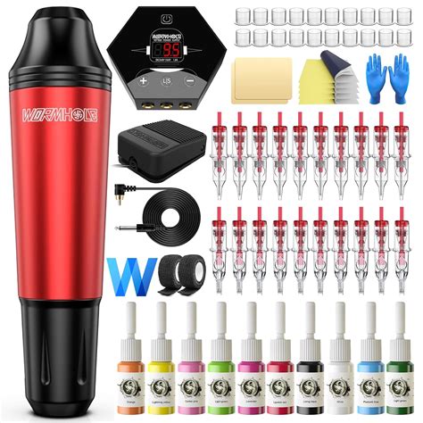 Tattoo Pen Kit Wormhole Cartridge Tattoo Kit for Beginners Rotary ...