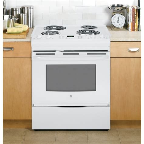 GE Coil Surface 4-Element Self-cleaning Slide-In Electric Range (White ...